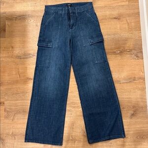 Women's Blue Denim Cargo Jeans